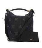 マックスマーラ MAX MARA ジェーン コットン ジャカード ショルダーバッグ ハンドバッグ 2WAY 紺 /KH