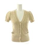 ラルフローレン RALPH LAUREN 半袖カーディガン Vネック M ベージュ /DO