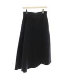 エブール ebure ウール アシメ フレアスカート ロング スカート 38 黒 ブラック 3610500148 /☆G