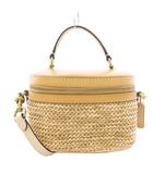 コーチ COACH バニティバッグ 2WAY ハンドバッグ ショルダーバッグ ワンハンドル レザー 切替 ロゴチャーム ベージュ 69626 /BB