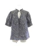 ポロ バイ ラルフローレン Polo by Ralph Lauren シャツ ブラウス プルオーバー 半袖 小花柄 2 紺 白 /YM