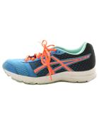 アシックス asics スニーカー シューズ 24.0cm オレンジ 青 ブルー 黒 ブラック /AN45