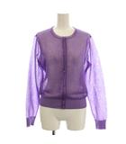 ダブルスタンダードクロージング ダブスタ DOUBLE STANDARD CLOTHING 24SS シースルー ニット カーディガン 長袖 38 紫 パープル 0209-080-242B /☆G