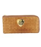 アタオ ATAO slimo スリモメッシュ 長財布 ロングウォレット L字ファスナー レザー 編み込み ロゴ 茶 ブラウン /BB