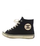 シャネル CHANEL ヴィンテージ ココマーク ハイカットスニーカー 35 黒 A01852.10 /KH