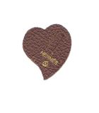 エルメス HERMES プティアッシュ Petit h チャーム レザー ハート型 h◯刻印 茶 ブラウン /YT ■OH