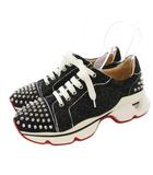 クリスチャンルブタン Christian louboutin スパイク グリッター スニーカー ローカット 36 黒 /KH
