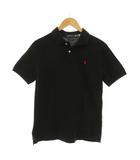CLASSIC FIT ポロシャツ コットン 半袖 L 14-16 黒 ブラック ロゴ刺繍 /YM