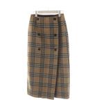 イエナ IENA タイトスカート ウール 38 ベージュ チェック柄 ロング丈 /AN76