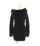 ザラ ZARA ニットワンピース ミニ オフショルダー オフショル 長袖 パール XS 黒 ブラック 3653/004/800 /YT