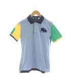ポロ バイ ラルフローレン Polo by Ralph Lauren ポロシャツ 半袖 160/80 水色 ライトブルー マルチカラー ロゴ刺繍 /RR