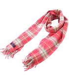 バーバリー ロンドン BURBERRY LONDON マフラー フリンジ カシミヤ チェック柄 ピンク /BB