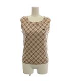 バーバリーブルーレーベル BURBERRY BLUE LABEL タンクトップ チェック ノースリーブ カットソー 38 ピンク FAF69-510-14 /☆G