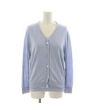 アンサンブル カーディガン 長袖 ニット カットソー 半袖 38 水色 ライトブルー Vネック /RR