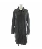 アンテプリマ ANTEPRIMA ステンカラーコート ロング丈 羊革 ラムレザー アウター 40 黒 ブラック /AN63