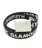 ヒステリックグラマー HYSTERIC GLAMOUR ロゴテープベルト ガチャベルト バイカラー 黒 ブラック グレー /BB