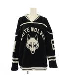 ヒステリックグラマー HYSTERIC GLAMOUR WHITE WOLVES HOCKEY pt SW ホッケースウェットシャツ トレーナー ボア 長袖 F 黒 0163CS05 /KH