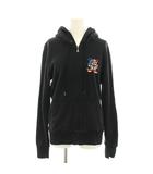 ヒステリックグラマー HYSTERIC GLAMOUR ジップアップパーカー フード ファックベア ヒスベア ロゴ プリント M 黒 ブラック 0163CF15 /YT