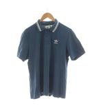アディダスオリジナルス adidas originals ポロシャツ 半袖 L 紺 ネイビー ロゴ刺繍 /RR