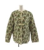イエナ IENA 22SS ノーカラージャケット 花柄 中綿 ベージュ 緑 グリーン 22010914108010 /AN32
