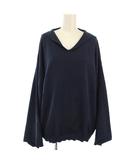 イエナ IENA ニット セーター 長袖 襟付き ワイドスリーブ ネイビー /TK