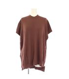 セオリーリュクス theory luxe ウォッシャブルプルオーバーニット フレンチスリーブ 半袖 ワンカラー ストレッチ 38 茶 ブラウン 03-2201729 /BB