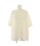 セオリー Theory サマーケーブルニット 半袖 クルーネック ワンカラー 麻 リネン S 白 ホワイト /BB