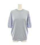 セオリー Theory リュクスシルクショートスリーブイージープルオーバー LUXE SILK SS EASY PO カットソー ニット クルーネック 半袖 薄手 絹 シルク S 水色 ライトブルー 01-2301700-720-902 /YT