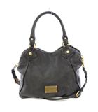 マークバイマークジェイコブス MARC by MARC JACOBS 2WAY ハンドバッグ ショルダーバッグ レザー ロゴ バイカラー 黒 ブラック ゴールドカラー /BB