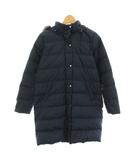 グリーンレーベルリラクシング ユナイテッドアローズ green label relaxing ロングダウンコート アウター フード フェイクファー 裏地ドット柄 155 紺 ネイビー 3875-199-0859 /YT