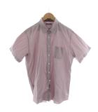 バーバリー ロンドン BURBERRY LONDON ワイシャツ 半袖 ストライプ柄 LL ピンク A1M66-453-15 /AN7