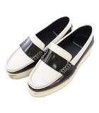 ピエールアルディ PIERRE HARDY ローファー 厚底 レザー バイカラー 37 黒 ブラック 白 ホワイト /BB