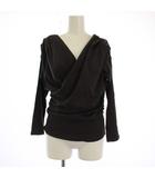 ハーリップトゥ Her lip to Asymmetric Cotton-blend Jersey Top カットソー 長袖 M 茶 1254102001 /BM