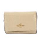 コーチ COACH クロコダイルエンボスドレザーマイクロウォレット 三つ折り財布 アイボリー /KH