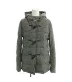 ダウンジャケット 上着 S グレー チェック柄 長袖 トグルボタン /AP