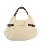 ケイトスペード KATE SPADE ハンドバッグ レザー ロゴ バイカラー 白 ホワイト 茶 ブラウン /BB