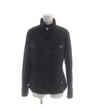 レリアン Leilian ジャケット 上着 9 黒 ブラック スタンドカラー 長袖 フラップポケット /AP