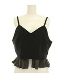 キャミソール ビスチェ S 黒 ブラック Vネック フリル裾 02220530730 /YM