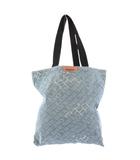 ディーゼル DIESEL トートバッグ ハンドバッグ ロゴ 総柄 キャンバス 水色 ライトブルー 黒 ブラック /BB