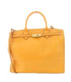 ダコタ Dakota 2WAY トートバッグ ハンドバッグ ショルダーバッグ ワンカラー ターンロック式 黄色 イエロー /BB