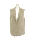 グリーンレーベルリラクシング ユナイテッドアローズ green label relaxing クリスプツイル スリーブレス ジャケット ベスト ジレ F グレージュ 3522-147-1476 /YM
