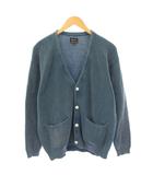 Summer Knit Cardigan サマーニットカーディガン 長袖 Vネック 片畦編み 38 青 ブルー 25S-PPCK1 /BB