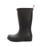 ハンター HUNTER 長靴 雨靴 レインブーツ ロング ローヒール ロゴ UK4 黒 ブラック /BB