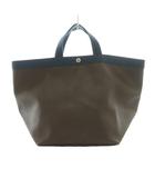 エルベシャプリエ Herve Chapelier コーテッドキャンバススクエアトートA4サイズ 705GP 茶 ブラウン 紺 ネイビー /SS ■OS