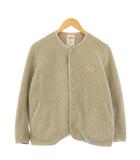 ダントン DANTON フリースノーカラージャケット アウター ショート丈 ワンカラー ロゴ ワンポイント ストレッチ 34 グレージュ JD-8911 /BB