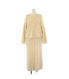 ユナイテッドアローズ UNITED ARROWS 24AW Wメランジニット ロングワンピース マキシ ロング ノースリーブ 長袖 クルーネック ワンカラー 無地 ウール F アイボリー 15131065267 15261063849 /BB