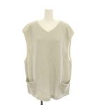 チマラ chimala ドットジャガードニットベスト プルオーバー Vネック 総柄 L ベージュ グレー CS37-K15 /YT