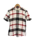 ブラックレーベルクレストブリッジ BLACK LABEL CRESTBRIDGE 半袖 シャツ チェック柄 ボタンダウン 2 白 赤 黒 51M38-391-03 /☆G