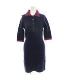 グッチ GUCCI レースポロワンピース 半袖 ひざ丈 S 紺 792041 /KH