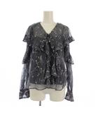 リリーブラウン Lily Brown 24AW 星空刺繍フリルブラウス シャツ 長袖 ペチコート付き F ブルー LWFT245101 /BM